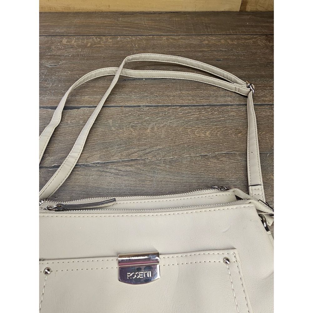 Rosetti Beige Purse Crossbody Shoulder Bag Adjustable Strap VG Multi Pocket - Picture 3 of 16